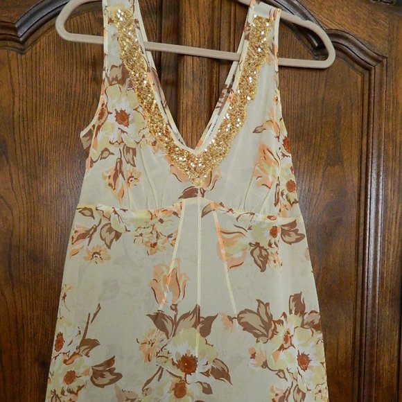 Banana Republic Sheer Silk Sequined Detail Top, 10 - Picture 1 of 9